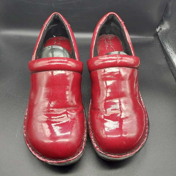 BOC Born Concept Shoes Womens 6M Peggy Clogs Slip On BC1632 Red Patent Leather - Picture 1 of 13
